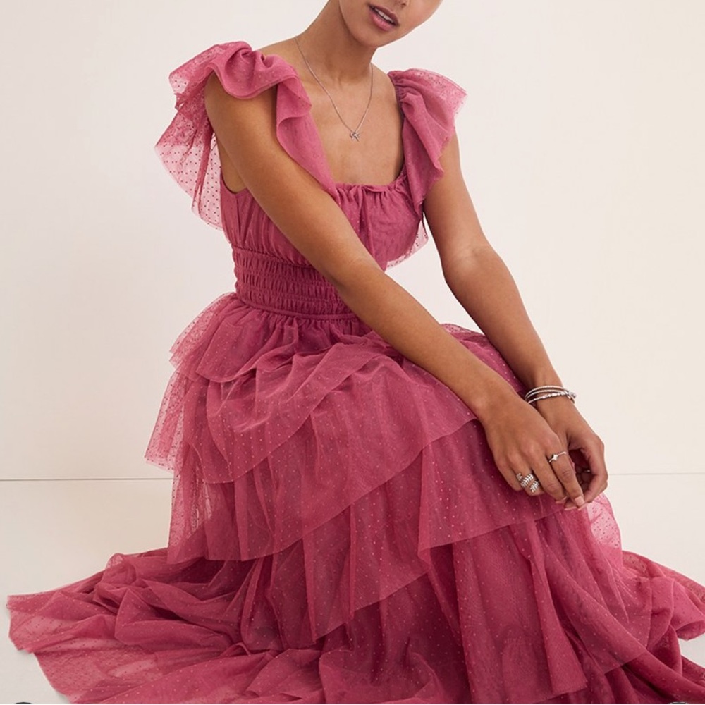 Francesca’s Cindy Tulle Tiered Maxi Dress, XS - Picture 2 of 3